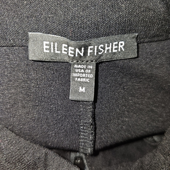 Eileen Fisher Womens Crepe Jacket Sz M Black Full Zip Stretch - Picture 12 of 13